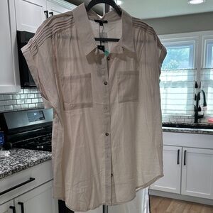 Papermoon Light Tan Button-Down Shirt